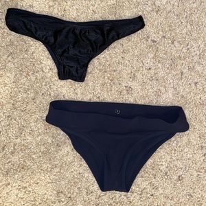 Lululemon and Billabong black bikini bottoms